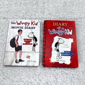 Lot of 2 Diary of a Wimpy Kid Movie Diary Hardback Books by Jeff Kinney